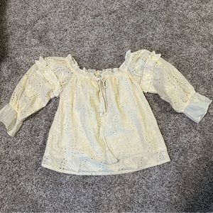 Anthropologie Off-the-Shoulder Eyelet Top